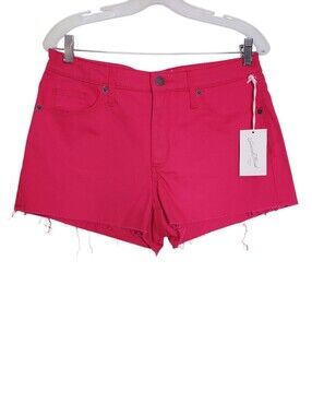 Universal Thread Red High Rise Shortie Frayed Jean Shorts Women's Size 10/30